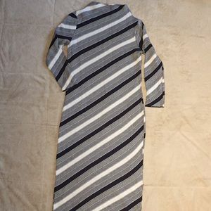 High-neck knit midi dress